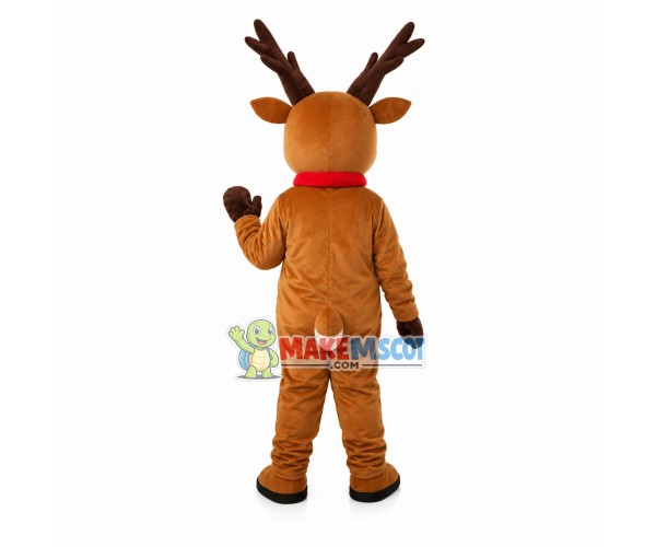 Little Elk Wearing Red Collar Mascot Costume Little Elk Wearing Red Collar Mascot Costume