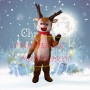 Little Elk Wearing Red Collar Mascot Costume