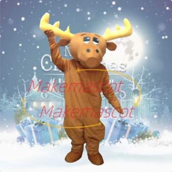 Adult Brown Moose Mascot Costume For Party Adult Brown Moose Mascot Costume For Party