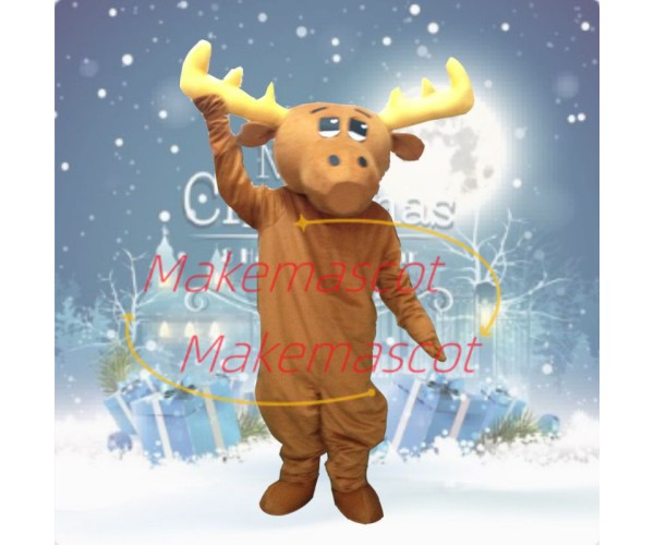 Adult Brown Moose Mascot Costume For Party