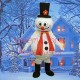 Snowman With Flower Top Hat Mascot Costume Snowman With Flower Top Hat Mascot Costume