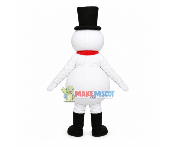 Snowman With Flower Top Hat Mascot Costume Snowman With Flower Top Hat Mascot Costume