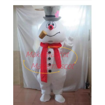 Adult Cartoon Snowman With Pipe Mascot Costume Adult Cartoon Snowman With Pipe Mascot Costume