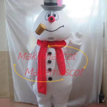Adult Cartoon Snowman With Pipe Mascot Costume Adult Cartoon Snowman With Pipe Mascot Costume