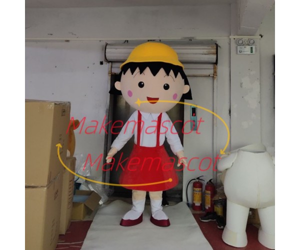 Chibi Maruko-chan Mascot Costume With Student Hat Chibi Maruko-chan Mascot Costume With Student Hat