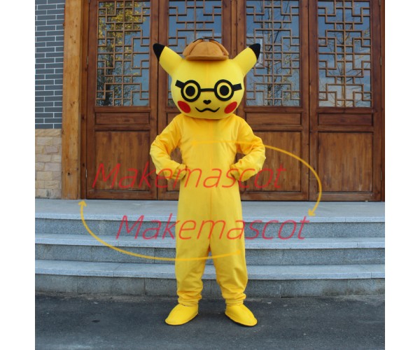 Pikachu Wearing Glasses Mascot Costume for Adult Pikachu Wearing Glasses Mascot Costume for Adult