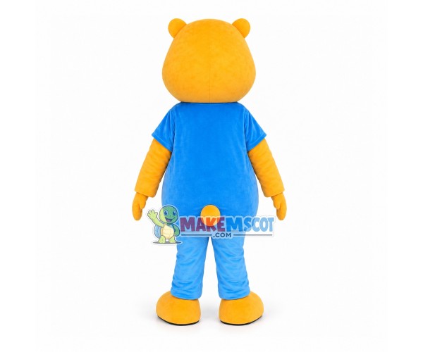 Relaxed Orange Tour Bear Mascot Costume Relaxed Orange Tour Bear Mascot Costume