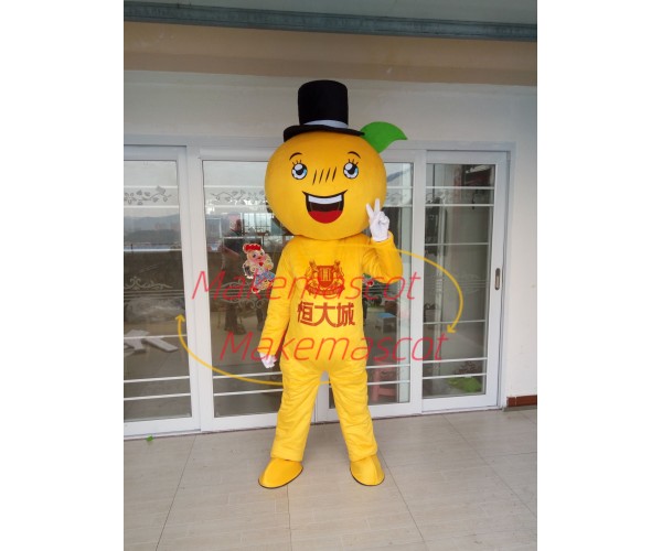 Shiny Eyed Cartoon Orange Doll Mascot Costume Shiny Eyed Cartoon Orange Doll Mascot Costume