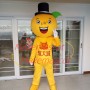 Shiny Eyed Cartoon Orange Doll Mascot Costume