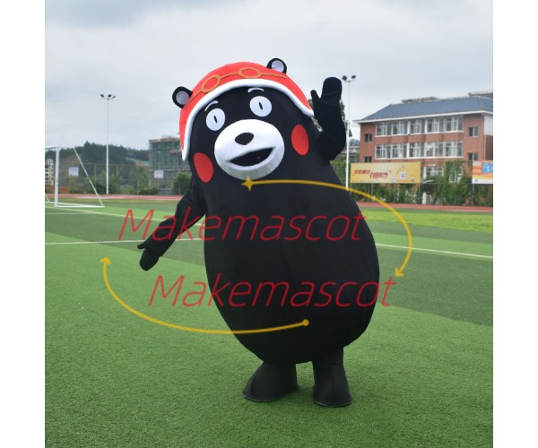 Kumamoto Wearing Warm Wind Cap Mascot Costume Kumamoto Wearing Warm Wind Cap Mascot Costume
