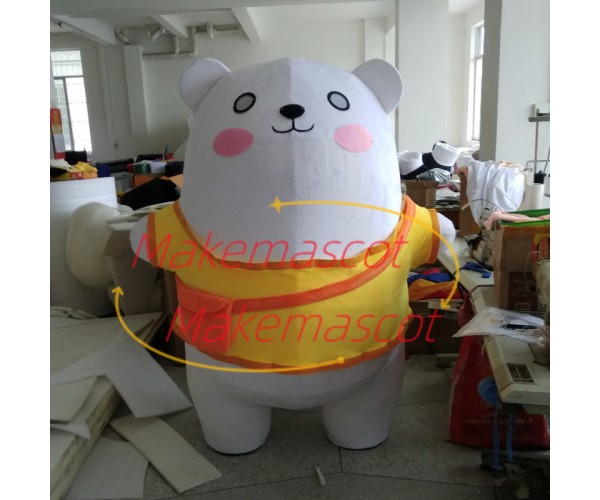 So Cute Chubby Little Polar Bear Mascot Costume So Cute Chubby Little Polar Bear Mascot Costume