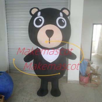 Black Naive Bib Bear Mascot Costume