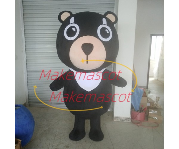 Black Naive Bib Bear Mascot Costume Black Naive Bib Bear Mascot Costume