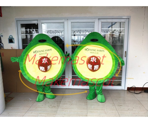 Funny Cartoon Half Avocado Mascot Costume Funny Cartoon Half Avocado Mascot Costume