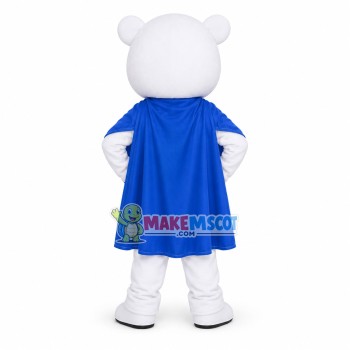 Brave Super Hero White Bear Mascot Costume Brave Super Hero White Bear Mascot Costume