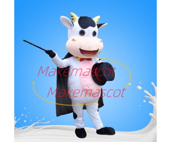 Performing Magician Cow Mascot Costume Performing Magician Cow Mascot Costume