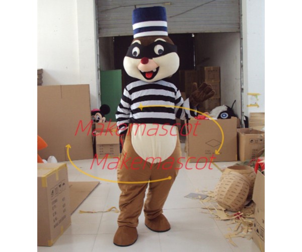 Thief Squirrel Wearing the Blindfold Mascot Costume Thief Squirrel Wearing the Blindfold Mascot Costume