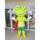 Cheerful Fluorescent Green Music Frog Mascot Costume Cheerful Fluorescent Green Music Frog Mascot Costume