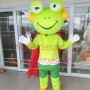 Cheerful Fluorescent Green Music Frog Mascot Costume