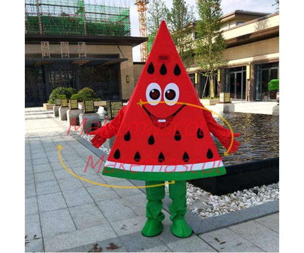 Slice of Sweet Red Watermelon Mascot Costume