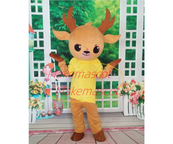Playful Fawn In The Shirt Mascot Costume