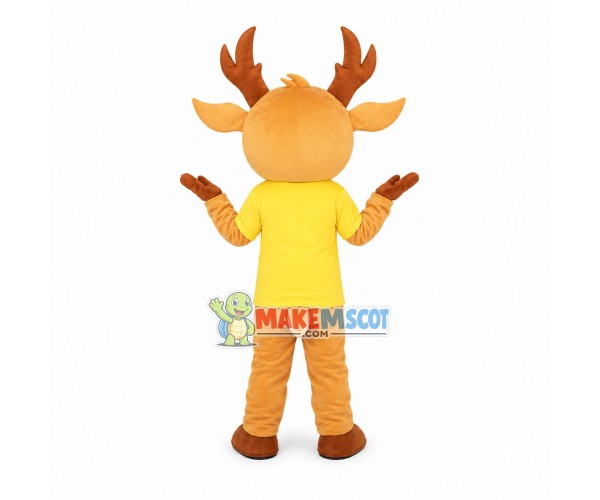 Playful Fawn In The Shirt Mascot Costume Playful Fawn In The Shirt Mascot Costume
