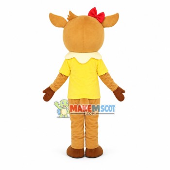 Female Fawn With Lacy Shirt Mascot Costume