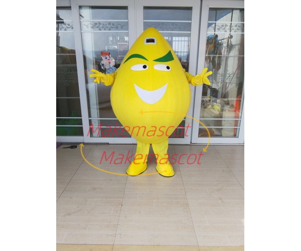 Cartoon Lemon With Asymmetric Eyebrows Mascot Costume Cartoon Lemon With Asymmetric Eyebrows Mascot Costume