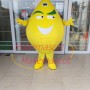 Cartoon Lemon With Asymmetric Eyebrows Mascot Costume