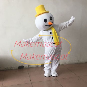 Vivid Winter Snowman Cartoon Mascot Costume