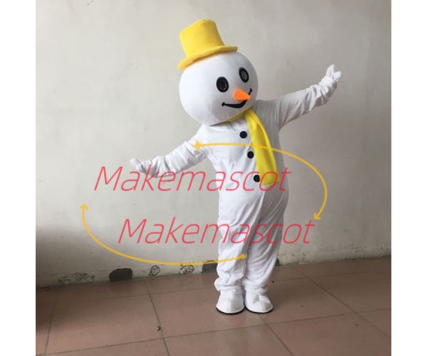 Vivid Winter Snowman Cartoon Mascot Costume Vivid Winter Snowman Cartoon Mascot Costume