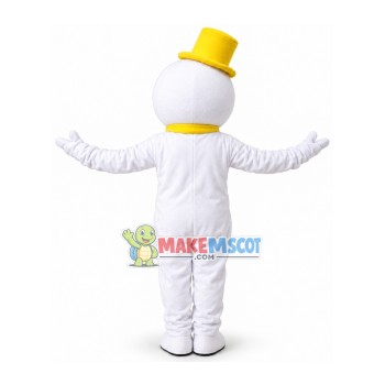 Vivid Winter Snowman Cartoon Mascot Costume