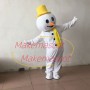 Vivid Winter Snowman Cartoon Mascot Costume