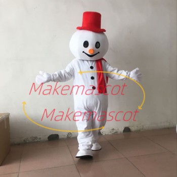 Vivid Winter Snowman Cartoon Mascot Costume Vivid Winter Snowman Cartoon Mascot Costume