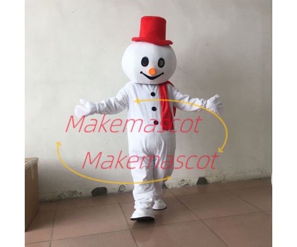 Vivid Winter Snowman Cartoon Mascot Costume Vivid Winter Snowman Cartoon Mascot Costume