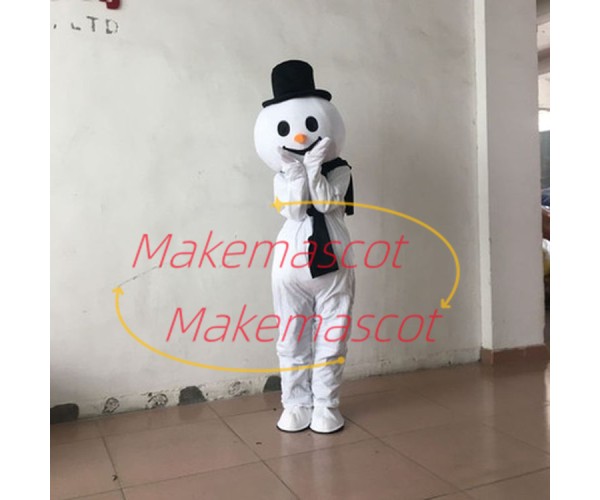 Vivid Winter Snowman Cartoon Mascot Costume Vivid Winter Snowman Cartoon Mascot Costume