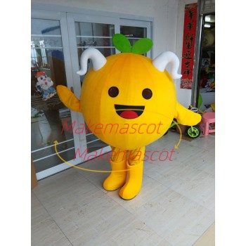 Special Look Orange With Horns Mascot Costume