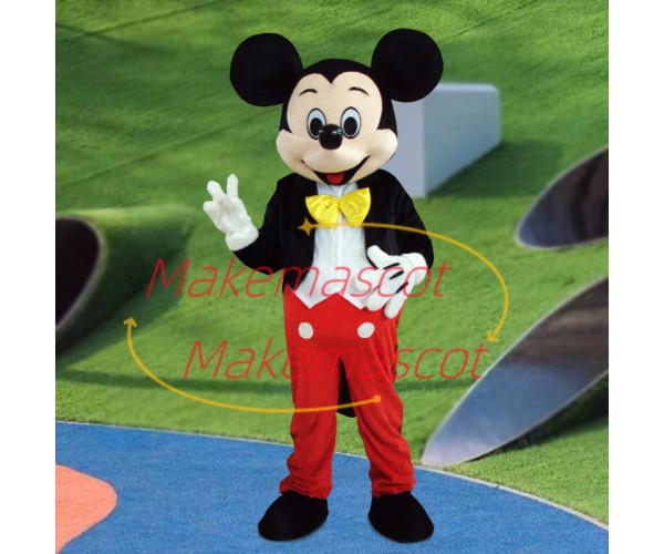 Mickey In The Suit Cartoon Mascot Costume Mickey In The Suit Cartoon Mascot Costume