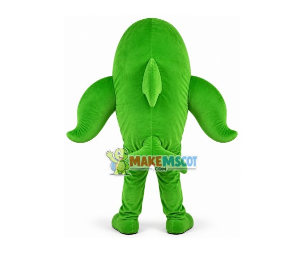 Agreeable Little Green Dolphin Mascot Costume Agreeable Little Green Dolphin Mascot Costume