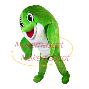 Agreeable Little Green Dolphin Mascot Costume