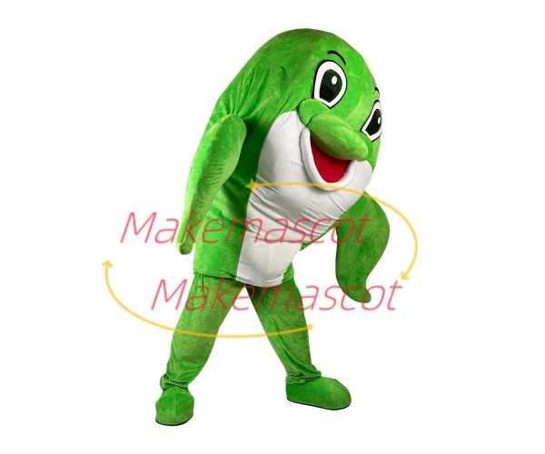 Agreeable Little Green Dolphin Mascot Costume