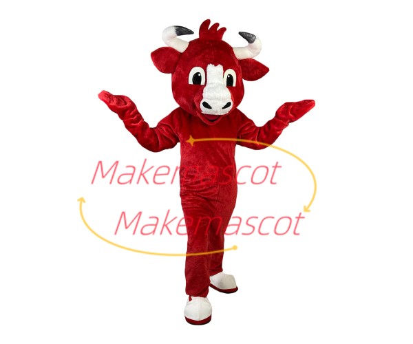 Adult Style Active Red Bull Mascot Costume