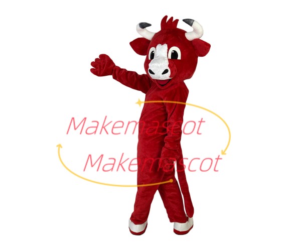 Adult Style Active Red Bull Mascot Costume