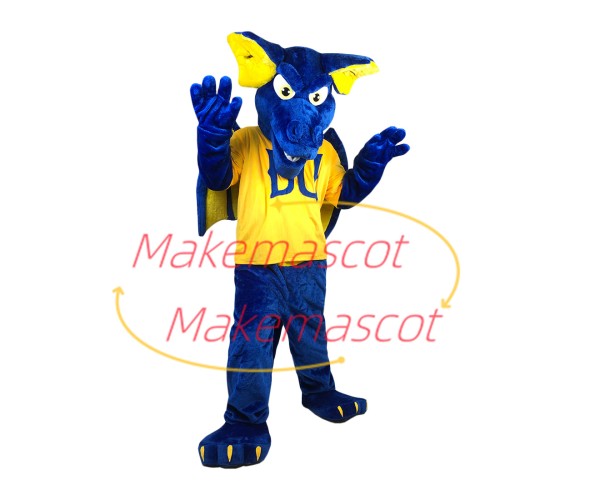 Customized Blue Dragon With Fierce Look Mascot Costume