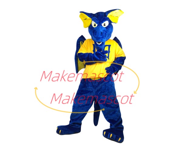 Customized Blue Dragon With Fierce Look Mascot Costume