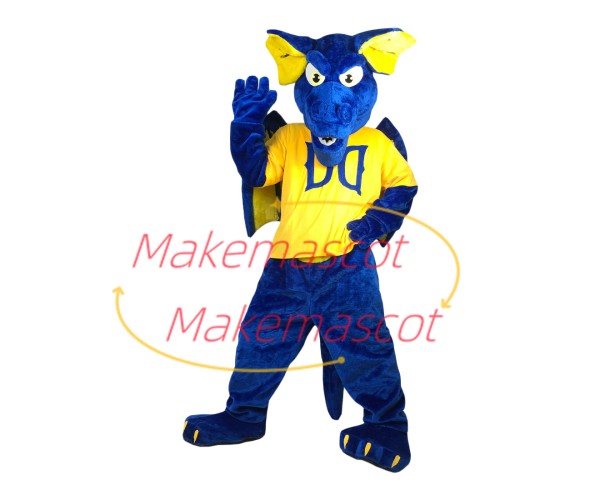Customized Blue Dragon With Fierce Look Mascot Costume