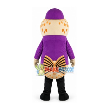 Big Mouth Catfish In Purple Coat Mascot Costume Big Mouth Catfish In Purple Coat Mascot Costume