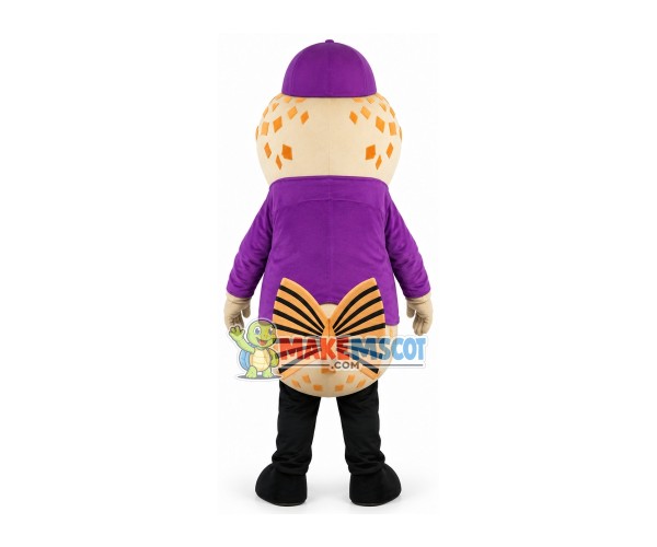 Big Mouth Catfish In Purple Coat Mascot Costume Big Mouth Catfish In Purple Coat Mascot Costume