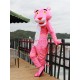 The Cozy Pink Panther Cartoon Mascot Costume The Cozy Pink Panther Cartoon Mascot Costume