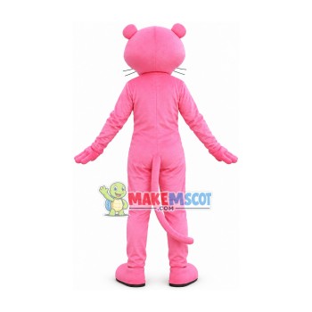 The Cozy Pink Panther Cartoon Mascot Costume The Cozy Pink Panther Cartoon Mascot Costume